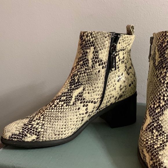 ‎BLONDO Elvina booties Leather Animal Print Western Boots waterproof - Picture 3 of 9